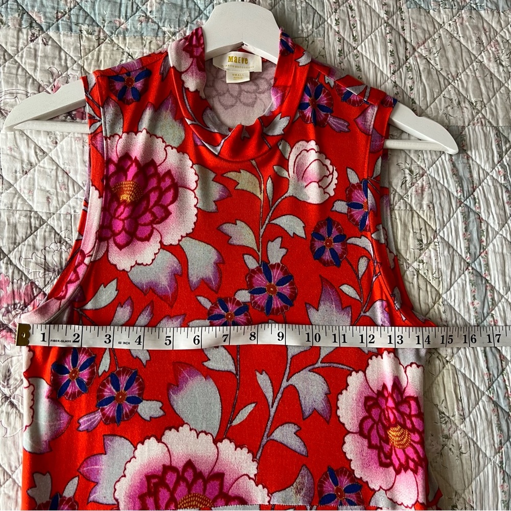 Anthropologie Maeve The Cleary Floral Mockneck Dress Size S With Pockets - Picture 9 of 13